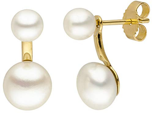 Jobo Damen-Ohrstecker aus 14 Karat 585 Gold mit 4 Perlen