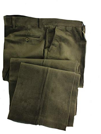 Profili di Toscana.Pantalone Uomo Velluto Duca Visconti di Modrone Elasticizzato.Taglie Forti.Made in Italy (56, Verde)