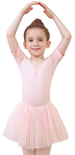 Tancefair Ballettbekleidung Ballettkleid Mädchen Baumwolle Balletttrikot Ballettanzug Tanzkleid Tanzbody mit Rock Tütü