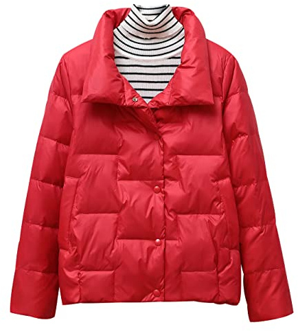 Plumifero Ultraligero Mujer Chaqueta Plumas Ligeros Mujer Invierno Plumífero Ligero Anorak Mujer Plumon Down Puffer Jacket Plumiferos Abrigo Cazadora Plumas Pluma Mujer Plumones Acolchado Rojo L