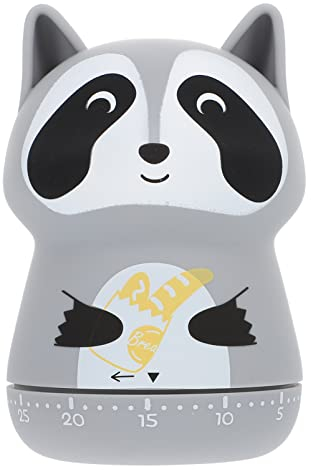 BESTonZON Küchentimer Waschbär Form Mechanischer Timer Eieruhr Küche Kurzzeitmesser Küchenwecker Kurzzeitwecker Küchenuhr Countdown Timer für Kochen Backen Büro Schule Kochzubehör