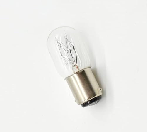 Royalux 6PACK Sewing Machine Small Bulb 15W Bayonet B15d T22 Small Bayonet Double Connect Warm White 2700K SBC Incandescent Bulb 220V-240V Dimmable (B15d T22)