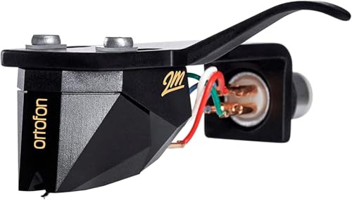 Ortofon 2M Black Premounted - Hochwertiger Tonabnehmer am SH-4 Headshell, Perfekte Passform für S-förmige Tonarme, Schwarz/Schwarz