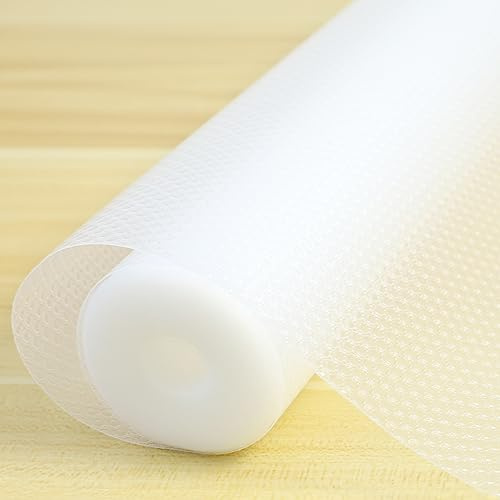 Shelf Liners for Kitchen Cabinets 10 Inch Wide X 20 Ft Non Adhesive Cabinet Drawer Liners Non Slip Waterproof Strong Grip Pantry Shelves Liners for Refrigerator Closet Cupboard Mat Bathroom Drawer