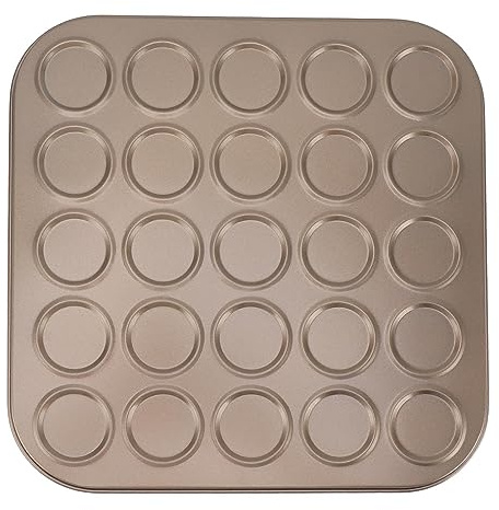 Bakform Non-stick Cupcake Bakpanna, Air Fryer Liten Ugn Cupcake Baking Pan, Macaron Bakform Pan Muffinsplåt Bakning Kolstål Bakform För Ugnsbakning Guld(25-hål)