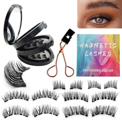 Ciglia Magnetiche Naturali 3D - 16 Pezzi con Calamita