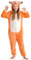 BesserBay Kinder Onesie Plüsch Overall mit Kapuze Fuchsohren Reißverschluss Tier Jumpsuit Fuchs Orange 5-6 Jahre