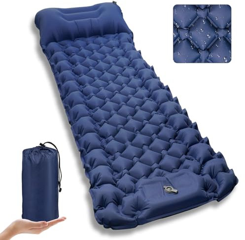 Kiaitre Isomatte Selbstaufblasend, 9CM Ultraleichte Aufblasbare Luftmatratze mit, Tragbare Kompakte Camping Matratze Luft Isomatte für Camping, Wandern, Rucksackreisen und Wanderreisen