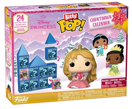 Funko Bitty Pop! Countdown Calendar: Disney Princess - Disney Princesses - Disney Prinzessinnen - Adventskalender - 24 Tage der Überraschung - Vinyl-Minifigur Zum Sammelns - Mystery Box
