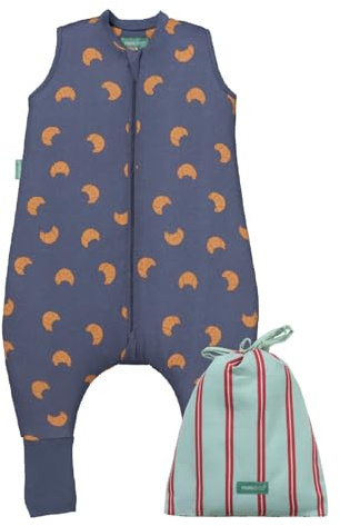 molis&co - Sacco Nanna con piedini e calzini - Sacco nanna invernale per Bambini - Sacchi Nanna 2.5 tog con piedini - 100% Cotone (Oeko-TEX 100) (Croissants, 2 anni)