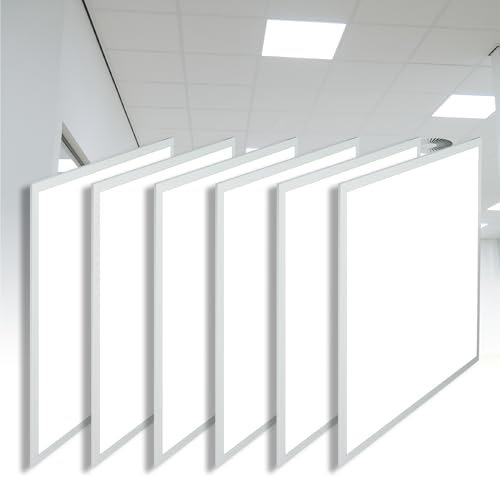 Proventa LED-Panel 62 x 62 cm 40W mit Netzteil 4.000 Lumen 50.000 Stunden Lebensdauer 6-Pack (4000K neutralweiß)