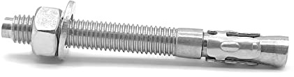 NOLDAR | Bulloni di espansione in acciaio inox. Tasello ancorante con dado e rondella premontati. M8 x 80 mm. Per calcestruzzo, cemento armato e pietra. (25 unità)