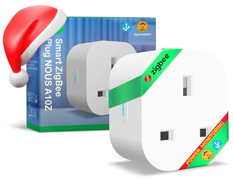 ZigBee Smart Plug 13A UK(ZigBee Hub Required) with Energy Monitoring, Voice Control, Timer & Schedule, Compatible with Alexa, Google Home, Home Assistant, Compact Design, 1 Pack