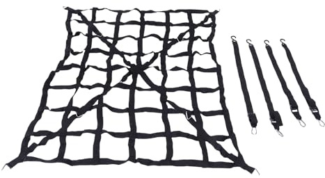 Asixxsix Frachtnetz für Pickup-Trucks, Strapazierfähig, 1100 Lbs Kapazität, Verstellbare Nockenschnallen, S-Haken mit Kordelzug, Aufbewahrungstasche für LKW-Ladefläche, Anhänger, SUV, (66 x 50)
