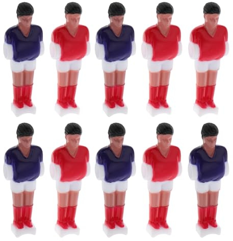 CALLARON 10 Piezas de Muñecos para Futbolín Mini Figuras de Jugadores de Futbolín en Rojo y Azul Accesorios de Repuesto Tamaño Compacto para Entretenimiento en Casa y Oficina