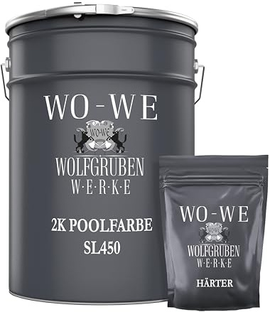 WO-WE Pittura per Piscina Vernice bicomponente Resina epossidica RAL 9010 sim. Bianco puro - 5KG