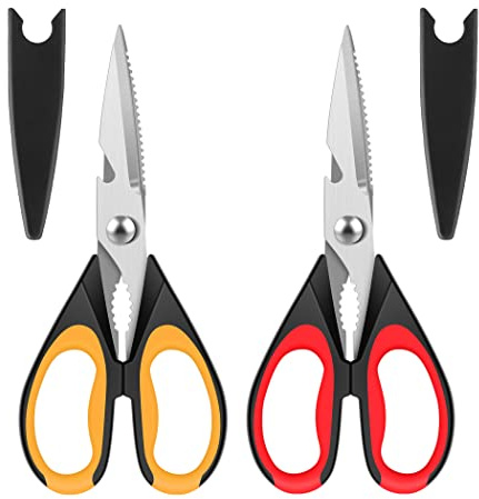 Kitchen Scissors, 8.5 Inch Heavy Duty Utility Kitchen Shears, Chicken Scissors, Food Scissors, Meat Scissors, Cooking Scissors, Multipurpose Stainless Steel Scissors