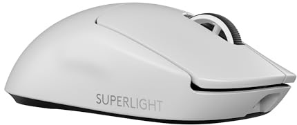 Logitech G PRO X Superlight 2 Wireless Gaming Mouse, 60g Pro-Grade with 5 Programmable Buttons, 44k DPI Sensor, 8kHz Report Rate, USB-C Charging for PC/Mac - White