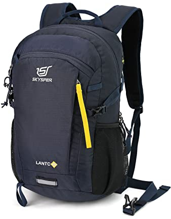 SKYSPER Leicht Wanderrucksack Klein Rucksack mit Rückenbelüftung Trekkingrucksack aus atmungsaktivem 3D Air Mesh Polyester Camping Outdoor Wandern Rucksack