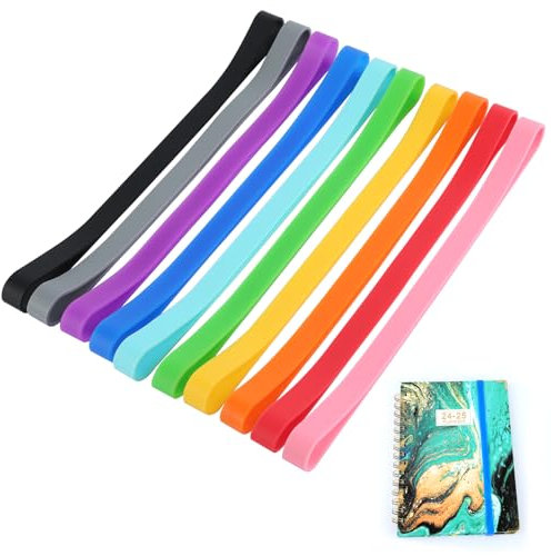 20 Stück Gummibänder Breit, 20 x 1cm Bunte Gummiringe Breit, Silikon Dicke Gummis, Wiederverwendbar Gummibänder Groß für Zuhause, Büro und Schule