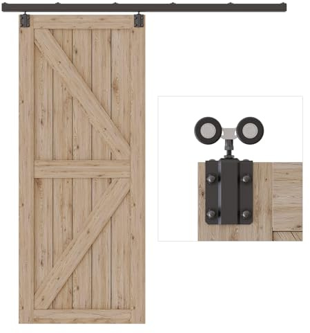 TSMST 5 FT/153 cm Skjutdörr Hardware Kit aluminiumlegering väggfäste, skjutdörrsystem komplett set för skjutdörrar släta och tunga för enkeldörr