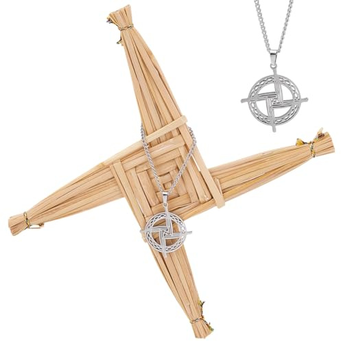 NBEADS 3 st 2 stilar St. Brigids kors, rostfritt stål irländsk traditionell Saint Brigid korshänge Irland hängande väggkors för irländsk välsignelse gåva