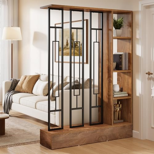 Tribesigns Room Divider with Shelves, 71 Freestanding Storage Room Divider