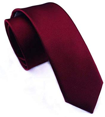 JEMYGINS 2.4 Burgundy Tie Silk Skinny Ties for Men Slim Necktie (6cm)