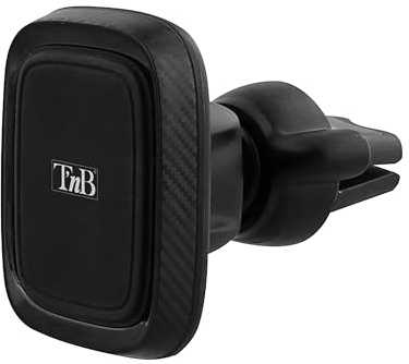 T’NB Vega, Support De Téléphone Magnétique pour Grille D’Aération, Aimant Puissant, Tout Téléphones, Qualité Optimale, Compact, Rotation 360 Degrés, Finition Premium Effet Carbone - Noir