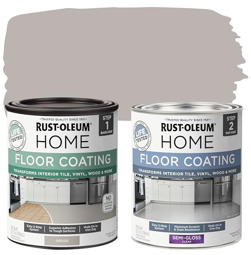 Rust-Oleum 367602 Home Interior Floor Coating Kit, Semi-Gloss Greige