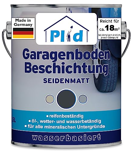 Plid® Vernice Cemento Garage Grigio Antracite Satinato - [RIVESTIMENTO SPECIALE] - Resistente a gelo, olio motore, liquido freni, diesel & gasolio – Made in Germany – 2,5L