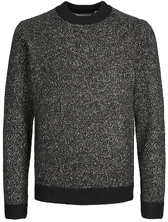 Jack & Jones Pull en Tricot à col Montant pour Homme, Noir 1, XS