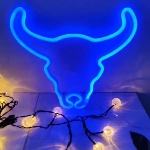 Kuh Neonschild LED Motiv niedlicher Western Cowboy leuchtendes Schild für Wand Schlafzimmer Wohnheim Bar Theke Party indische Dekoration LED Neon Nachtlichter batteriebetrieben und USB betrieben