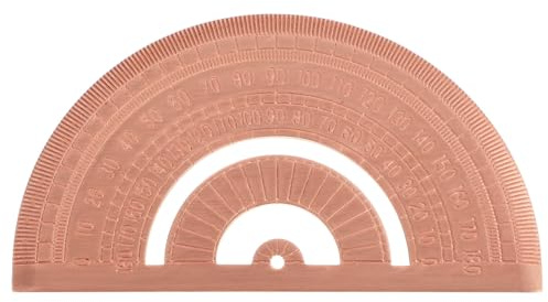 JECOMPRIS 180 Degree Metal Protractor Half Circle Geometry Ruler for Math Lessons and Drafting