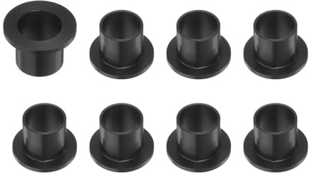 QUARKZMAN 8 st plastbussningar med flänsade hylsor 15 mm inre diameter x 17 mm OD x 17 mm längd svarta POM-bussningar