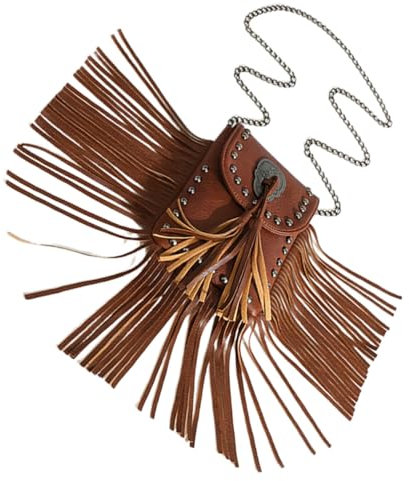 SAFIGLE Fransen-umhängetasche Damen Vintage-quastenhandtasche Mit Fransen Tragbare Umhängetasche Für Alltag Und Reisen