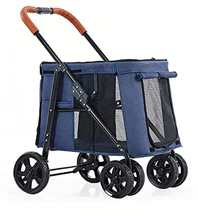 Hundebuggys für große Hunde, Haustier-Hundebuggy für große Hunde, faltbarer Tragekorb, Kinderwagen, Premium-Haustierausrüstung, Kinderwagen für Katzen, Hunde und mehr (blau) (blau)