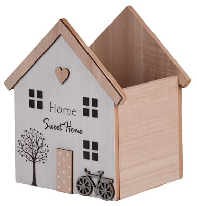 UNUS Holz-Haus Aufbewahrungsbox Home Sweet Home-Motiv, dekorative & praktische Box für Schlüssel, Notizen und Accessoires, stilvolle Deko für Flur und Wohnzimmer