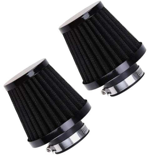 MOCNT 2 Pièces Filtre à Air 45mm 46mm 47mm Filtre d'admission d'air de Voiture Filtre de Reniflard Turbo Filtre d'admission d'air Froid pour Moto Filtre d'entrée d'air Filtre Noir