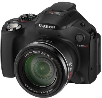 Canon PowerShot SX40 HS Digital Camera - Black (12.1MP, Super Wide Angle, 35x Optical Zoom) 2.7 inch Vari-Angle LCD (Renewed)