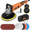 Alloyman Car Polisher Buffer Kit, 7-inch Electric Polishing Machine with Accessories, Storage Bag and Multiple Polishing Pads