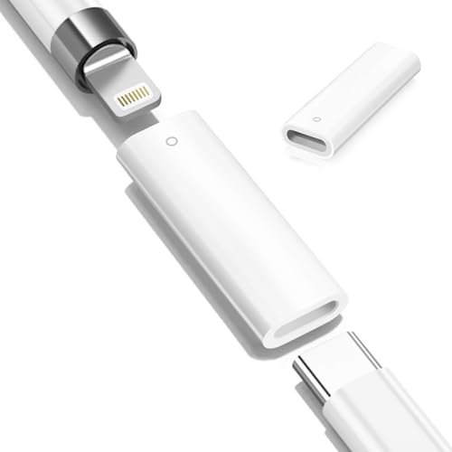 Ladeadapter kompatibel mit Apple Pencil 1. Generation, Bluetooth USB-C auf Adapter für Lightning und iPad 11 10th (1Pcs)