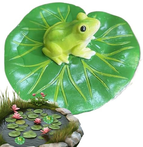 Frog Ornament, 3.9 * 1.5 Inch Garden Frog Ornaments Outdoor, Resin Simulation Animal Floating Frogs, Pond Decorative Figure, Garden Decoration for Outdoor Indoor, Pond Decoration Lawn Dwarf