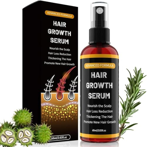 Hair Growth Serum for Men & Women - Hair Serum for Hairs Growth, Reduce Hairs Loss & Thicken Hair/Beard, Ha-ir Grow/th Oil Spray with Rosemary Oil - Gentle Formula, Lightweight & Non-Greasy