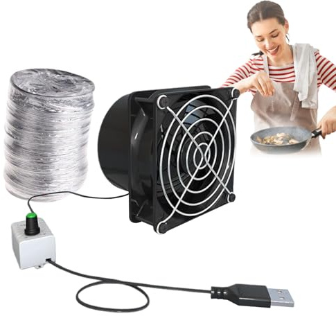 Ventilador de extracción de baño | Ventilador extractor de humos absorbente | Soplador de ventilación de aire USB, velocidad ajustable, Mini extractor de aire, absorbente para baño, m