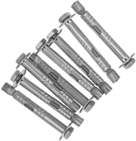 KICHOUSE 8 Pièces Boulons à Expansion Acier Inoxydable Lot de Ancrages Muraux Robustes pour Fixation Béton Écrou Hexagonal Externe pour Montage Lourd et Résistant Aux Intempéries