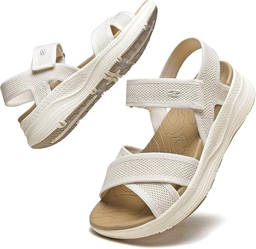 Bravover Womens Orthopedic Sandals Thick Athletic Cushion Adjustable Strap Outdoor Sandals with Comfortable Ultra lightweight Plantar Fasciitis Arch Support