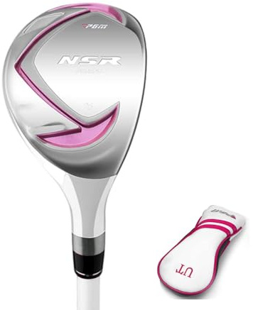 Palo de golf de madera 16/26 grados #1 W, para diestros, híbrido, de madera Fairway, con cubierta para la cabeza, para niños y niñas principiantes (26 grados (3-5 años), color rosa