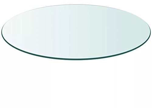 yorten Rund Tischplatte Glasplatte aus Gehärtetem Glas Ersatzteil Durchmesser 600 mm Transparent Stärke 8 mm