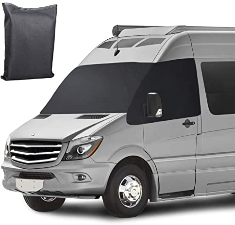 Auto Windschutzscheiben Abdeckung für Mercedes Sprinter 2019-2025, Faltbar 600D Wasserdicht Wetterfest Frontscheibe Wrap Cover Frontscheibenabdeckung Scheibenabdeckung